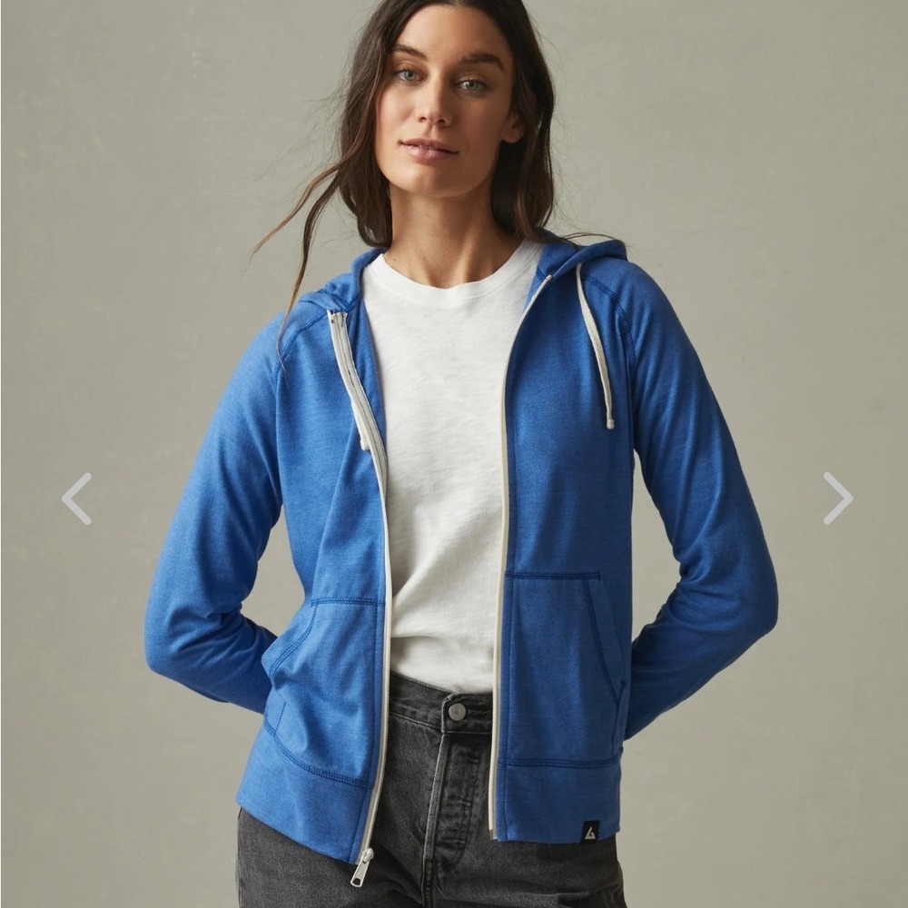 American Giant Lightweight Full Zip Hoodie Size S Essential Blue NWOT $85 Online